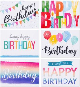 Spark Ink Bulk Eco-Friendly Birthday Cards, 50-Count