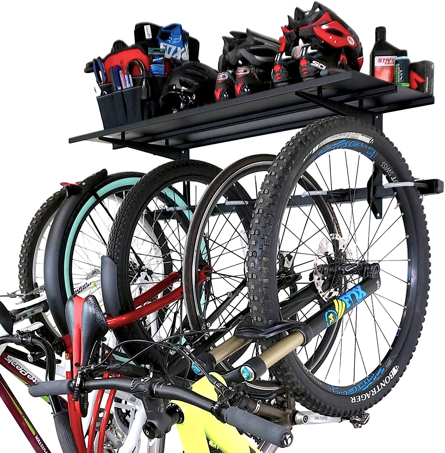 StoreYourBoard Wall Mounted Customizable Bike Storage, 5-Bike