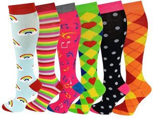 Sumona Stretchy Cute Knee High Socks For Women, 6-Pack