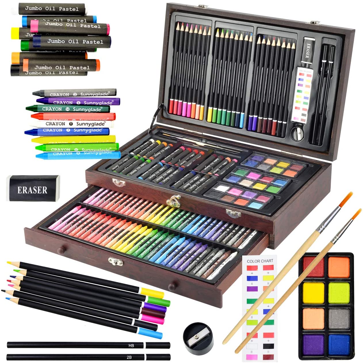 Sunnyglade Eco-Friendly Painting Art Kit For 9-12 Year Olds, 145-Piece