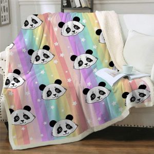 Sviuse Sherpa & Flannel Panda Blanket