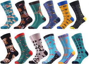 WeciBor Dress Colorful Animal Patterned Fun Socks for Men, 12-Pack