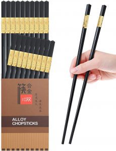 YUESUO Non-Slip Fiberglass Chopsticks, 10-Pairs