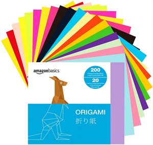 Amazon Basics Vibrant Folding Origami Paper, 200-Sheets