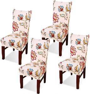 Argstar Lotus Vibrant Patterned Colors Dining Chair Slipcovers, 4-Piece
