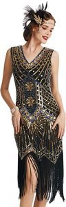 BABEYOND Sequined Flowers Plus-Size Flapper Dress