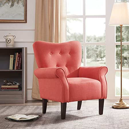 BELLEZE Allston Rolled Arms & Tufted Upholstered Reading Chair