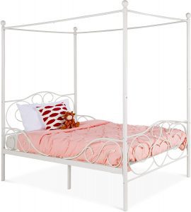Best Choice Products Metal 4-Post Canopy Kids’ Bed