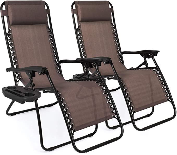 Best Choice Products Removable Tray Outdoor Recliners, 2-Piece