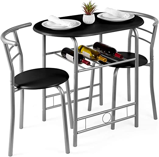 Best Choice Products Space-Saving Shelf Small Dining Set, 3-Piece