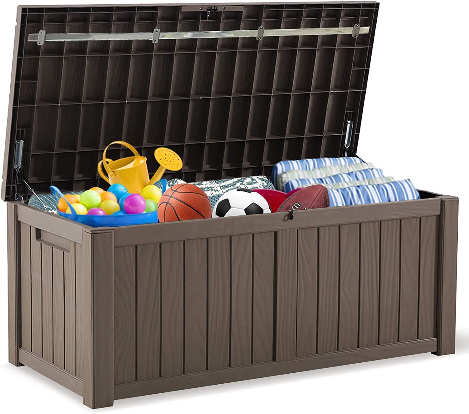BLUU Lockable Water-Resistant Deck Box & Patio Storage, 120-Gallon