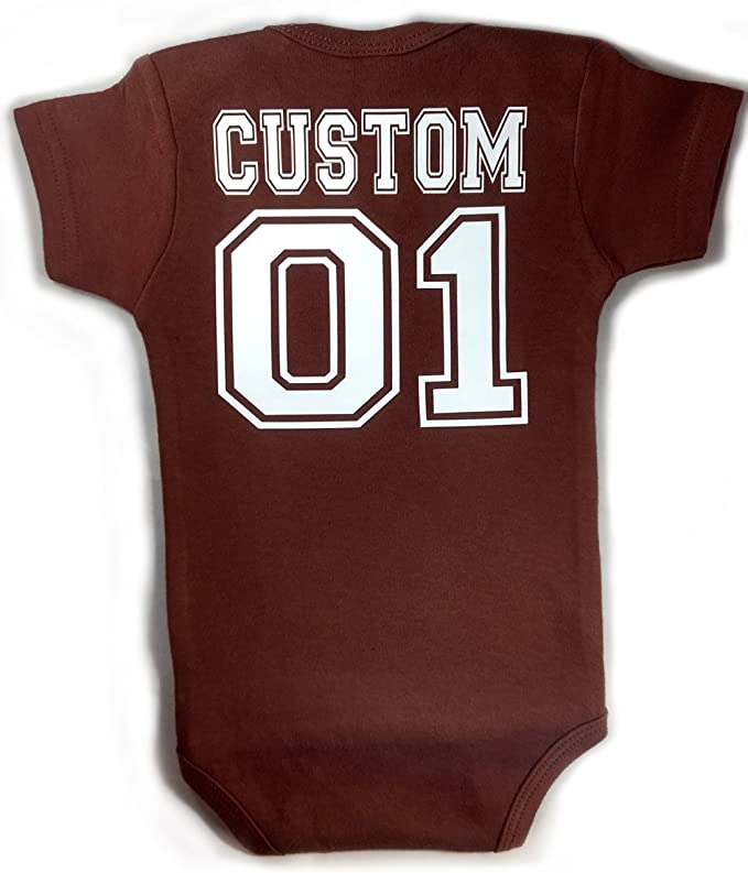 Chamuco Customs Personalized Name & Number Football Onesie