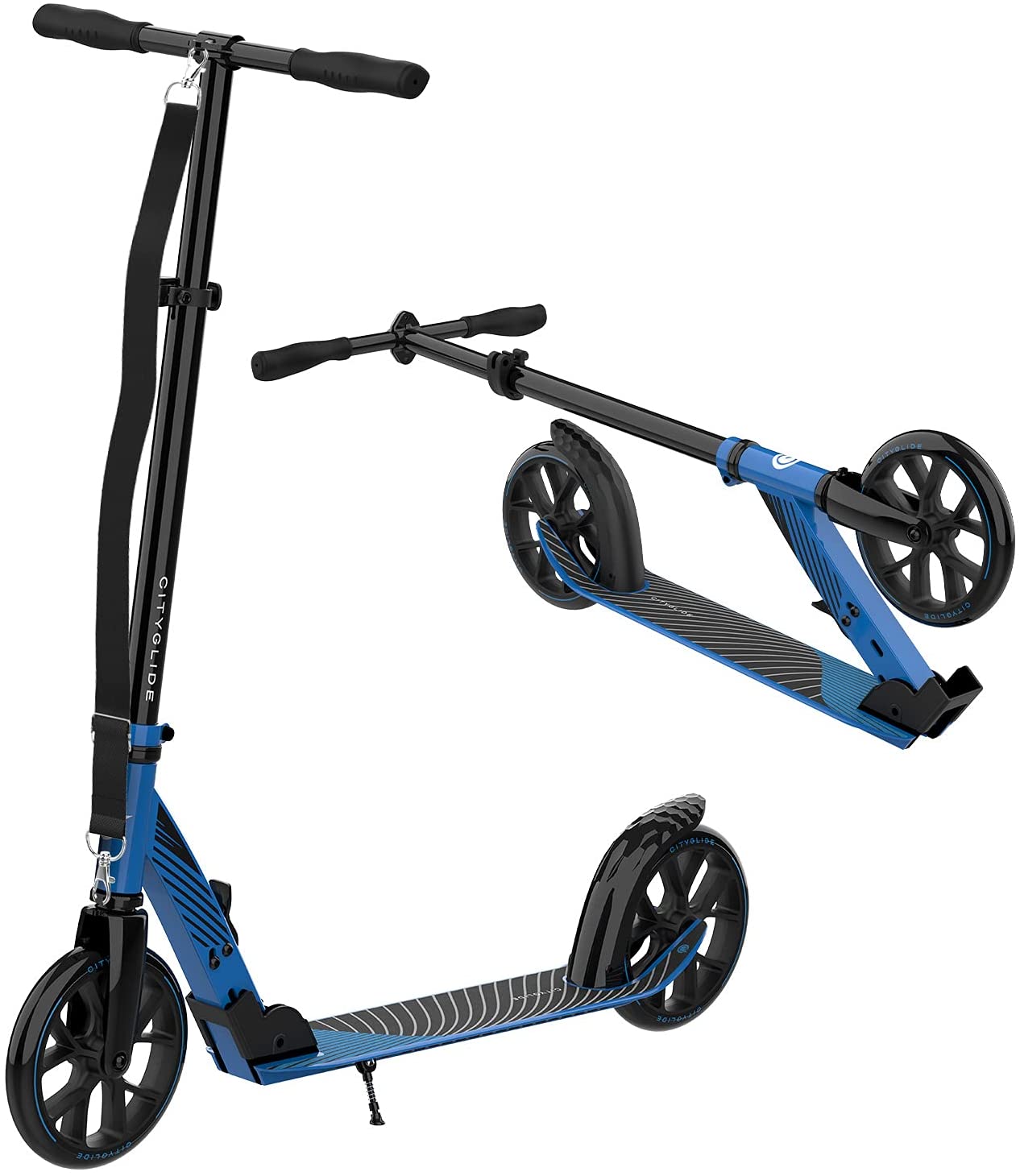 2 Wheels Ride Adult Kick Scooter Folding Lightweight Adjustable Dual Braking UK 