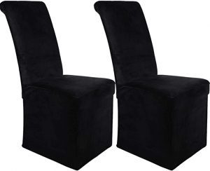 Colorxy Velvet Floor-Length Dining Chair Slipcovers, 2-Piece