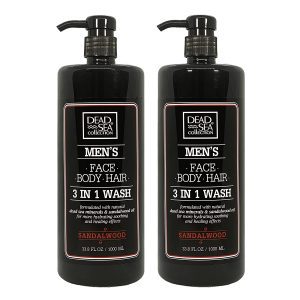 Dead Sea Collection Sandalwood Oil 3-In-1 Body Wash, 2-Pack