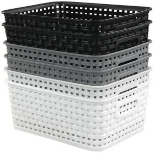 Eagrye Organizing Baskets Small Plastic Storage Bins, 6-Pack