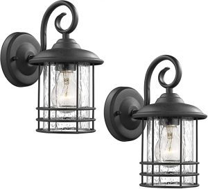 Emliviar Weather Resistant Iron Outdoor Sconce, 2-Pack
