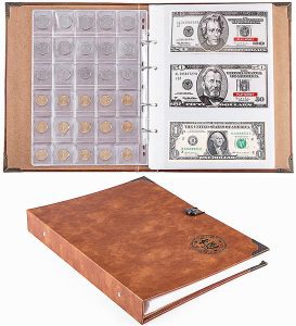 Ettonsun 3-Ring Binder Paper Money & Coin Collection Holder Album