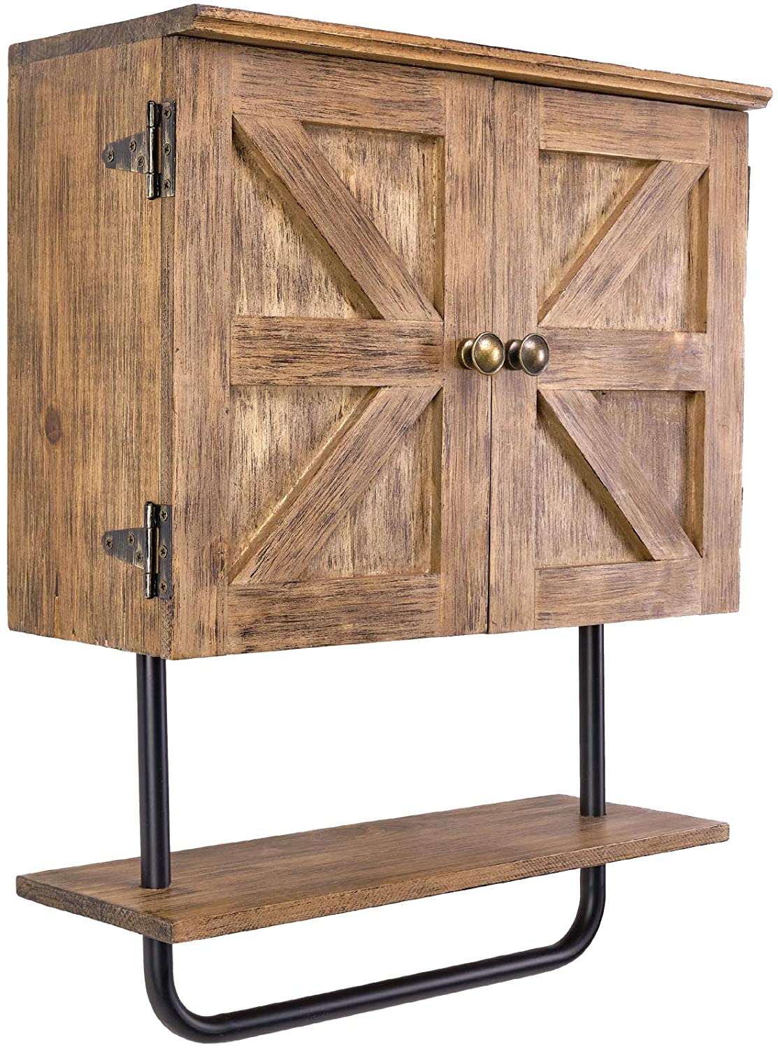 EXCELLO GLOBAL PRODUCTS Wall-Mounted Barndoor-Style Bathroom Cabinet