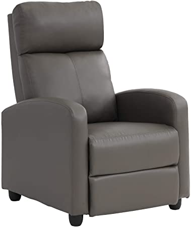 FDW Faux-Leather No-Tool Assembly Reclining Reading Chair