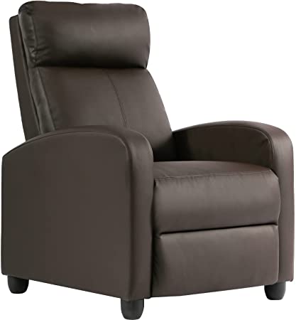 FDW Wingback Padded PU Leather Theater Recliner