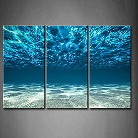 First Wall Art Ocean Bottom Water Art For Wall, 3-Piece