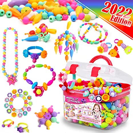 FunzBo Non-Toxic DIY Jewelry Kit Girls’ Toy, Age 5
