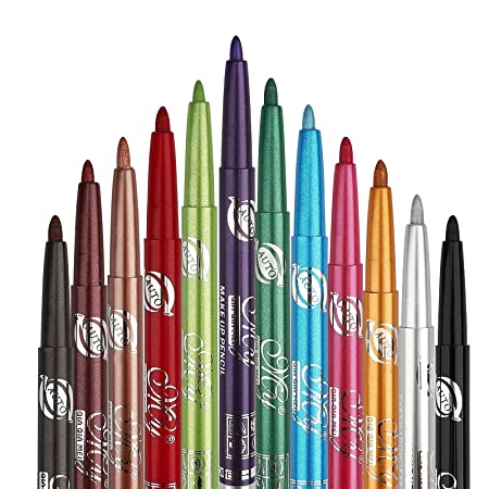 G2PLUS Multi-Colors Fast-Drying Lip & Eyeliners, 12-Piece