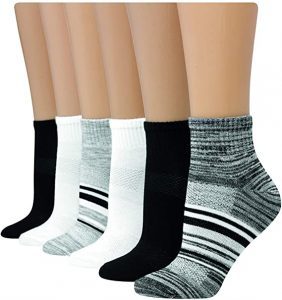 Hanes Moisture Wicking Ankle Dress Socks For Women, 6-Pair
