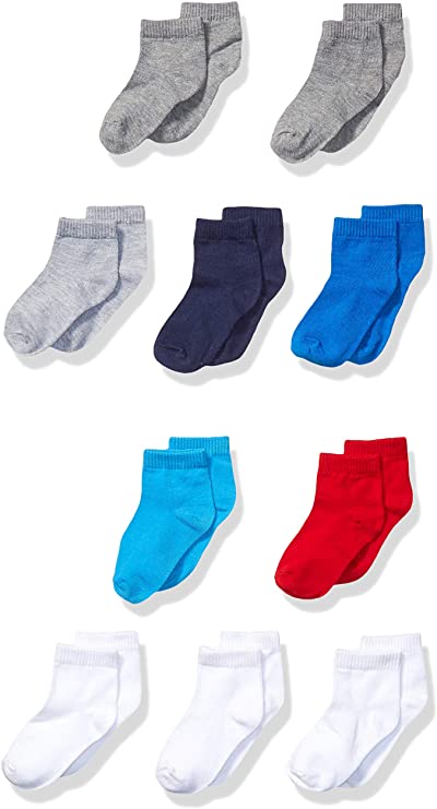 Hanes Reinforced Heel Boys’ Ankle 4T Socks, 10-Pairs