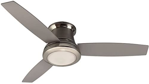 Harbor Breeze Sail Stream Frosted Glass & Nickel Flush Mount Ceiling Fan, 52-Inch