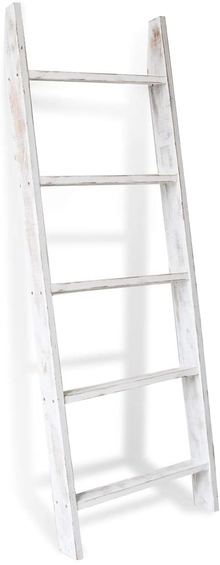 HONEST OUTFITTERS Rustic Wood Blanket Ladder