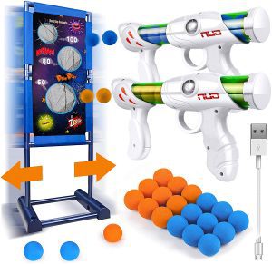 Kaufam Foam Ball Guns & Moving Target Set Gift For 8-Year-Olds