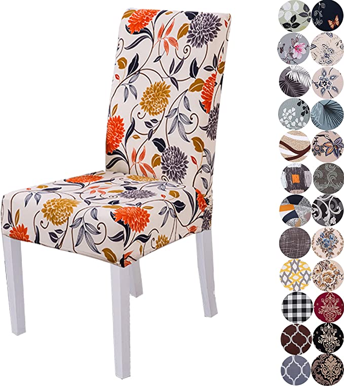 Lalluxy Soft Wrinkle-Resistant Parson Dining Chair Slipcovers, 6-Piece