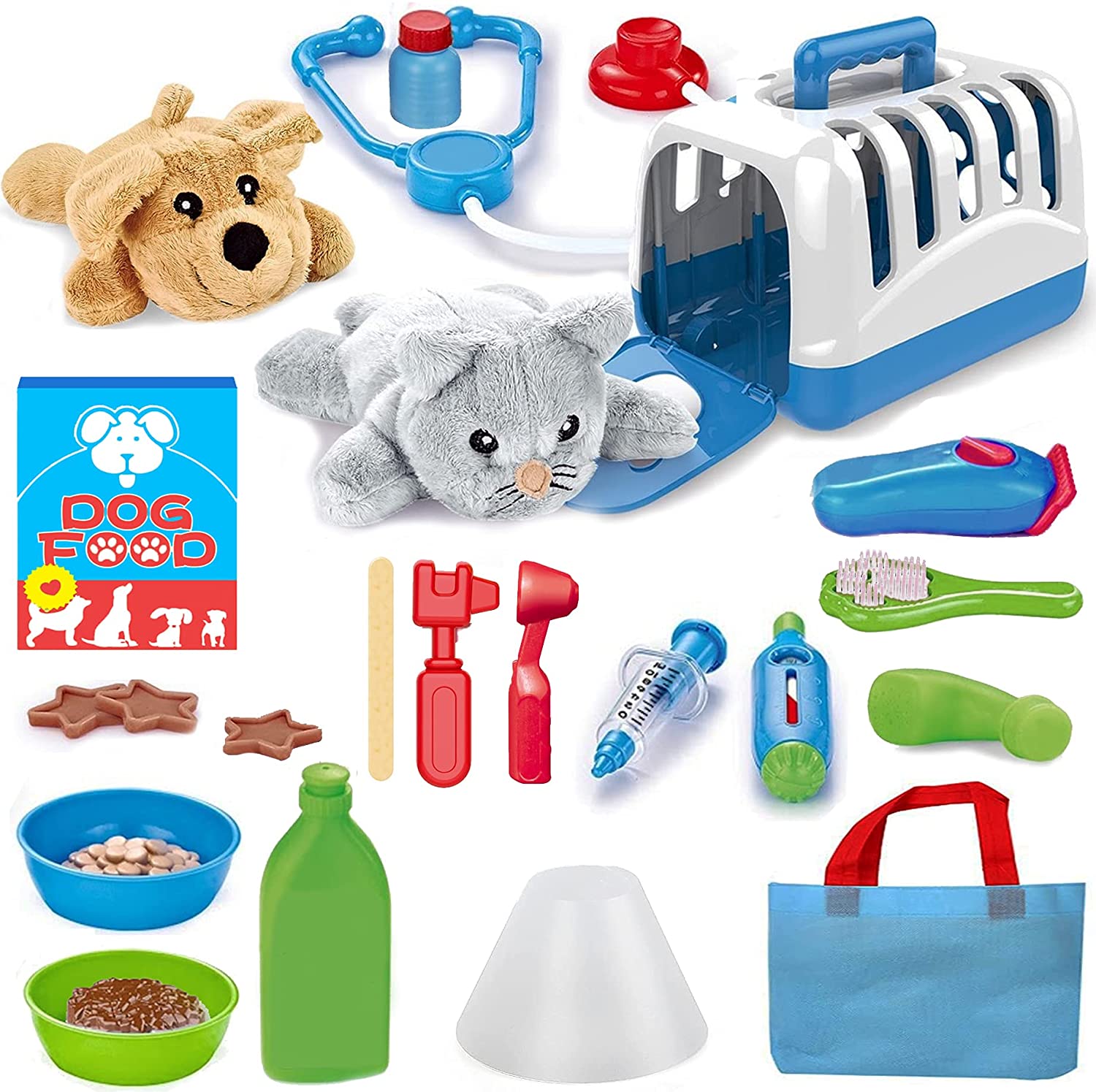 Liberty Imports Grooming & Feeding Accessories Vet Set For Kids, 34-Piece