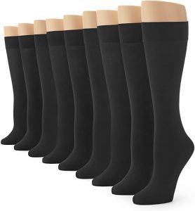 No Nonsense Knee High Trouser Dress Socks For Women, 3-Pair