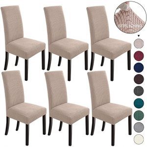 NORTHERN BROTHERS Stretchy Jacquard Dining Chair Slipcovers, 6-Piece