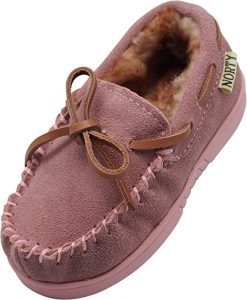 NORTY Slip-On Suede Leather Moccasins For Toddler Girls
