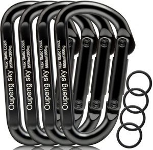 Oupeng Sky 855-Pound Carrying Capacity Heavy Duty Carabiners, 4-Piece