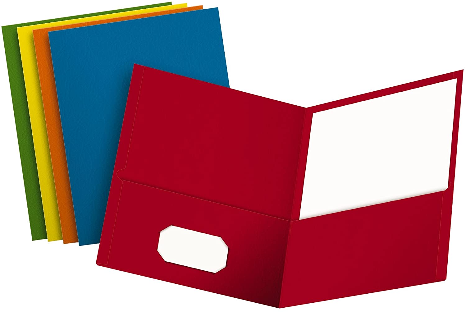 Oxford 2-Pocket Business Card Holder Folders For School, 25-Pack
