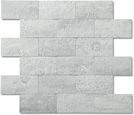 OYASIMI 10-Piece Stone-Look Peel & Stick Backsplash Tile, 11.85×11.89-Inch