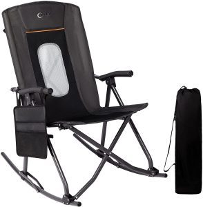 PORTAL Oversized Mesh-Back Camping Folding Rocking Chair