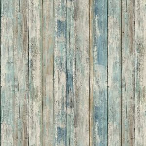 practicalWs Faux Distressed Wood Plank Peelable Wallpaper