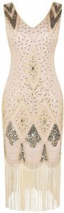 PrettyGuide Sleeveless Tapered Waist Plus-Size Flapper Dress