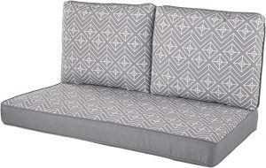 Quality Outdoor Living Loveseat Patio Furniture Cushions, 3-Piece