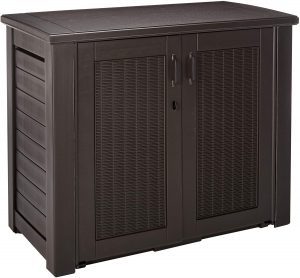 Rubbermaid Assisted-Lift Hinges Deck Box & Patio Storage, 123-Gallon