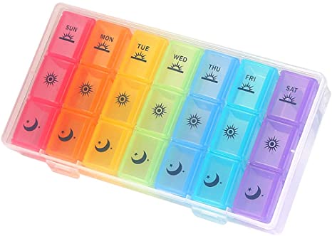 SE7EN-DAY BPA-Free Removable Boxes Pill Organizer 3-Times-A-Day