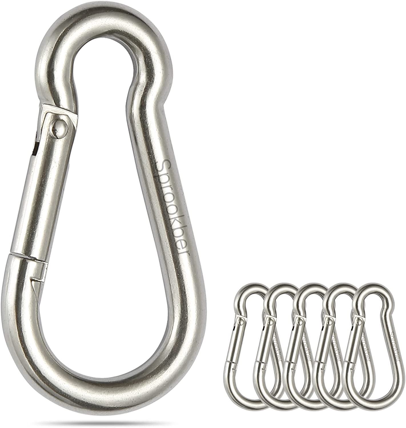 sprookber Snap-Hook 264-Pound Carrying Capacity Carabiner, 6-Piece