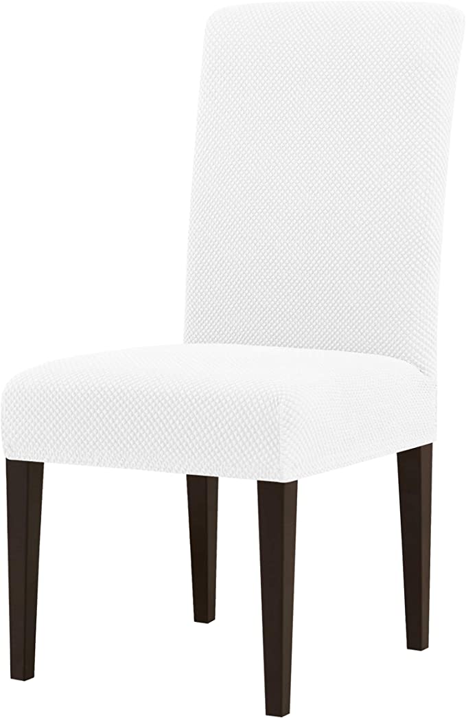 SUBRTEX Stain-Protection Soft Knitted Dining Chair Slipcovers, 4-Piece