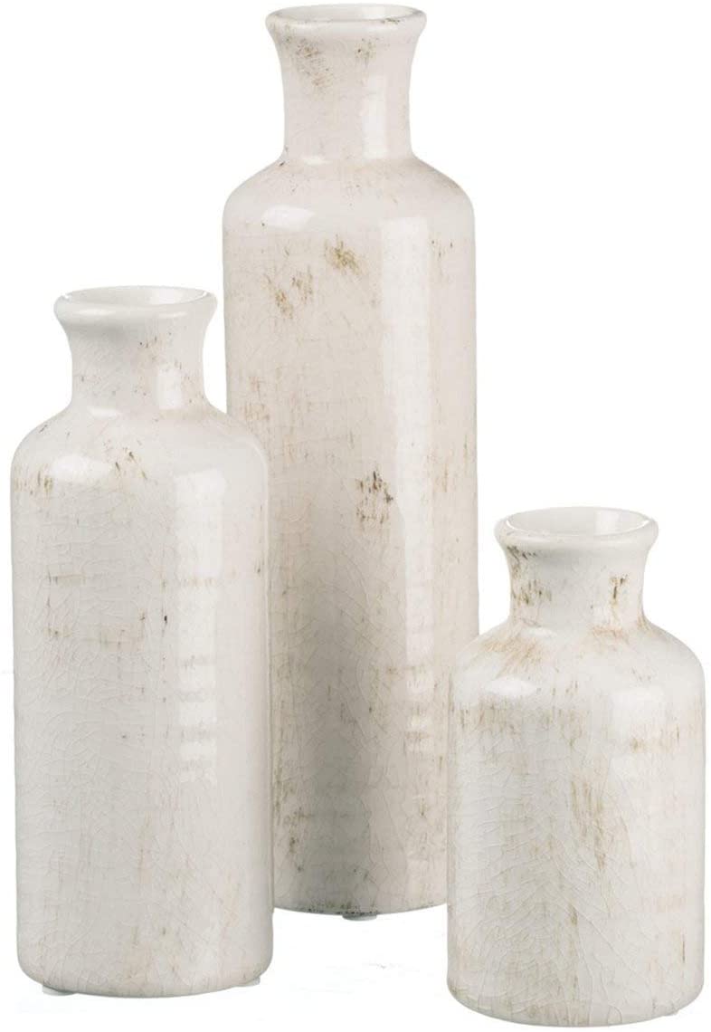 Sullivans Assorted Sizes Ceramic Vases, 3-Piece